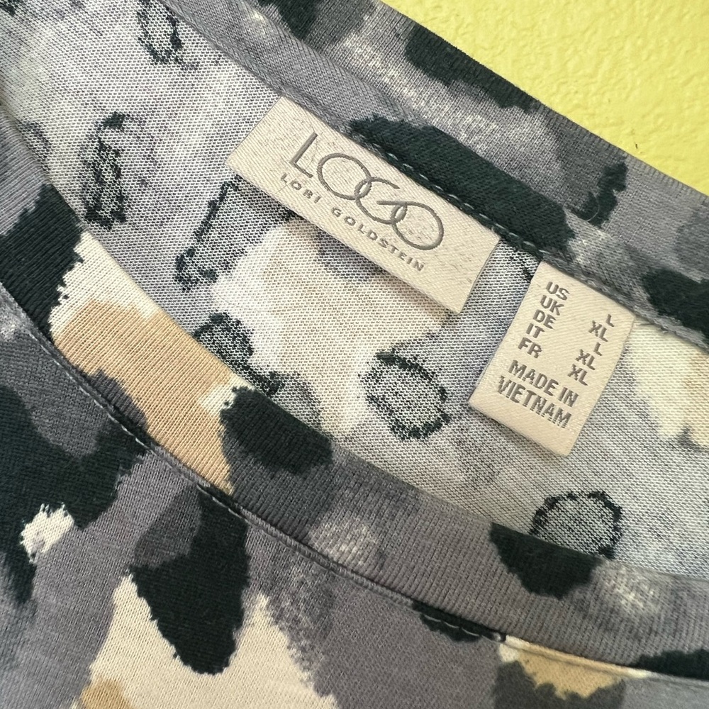 LOGO Multicolor Leopard Print Long Sleeve Top - Picture 6 of 11